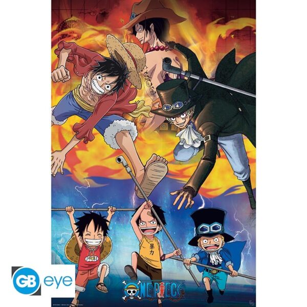 Poster One Piece Luffy Ace Sabo 91.5x61cm