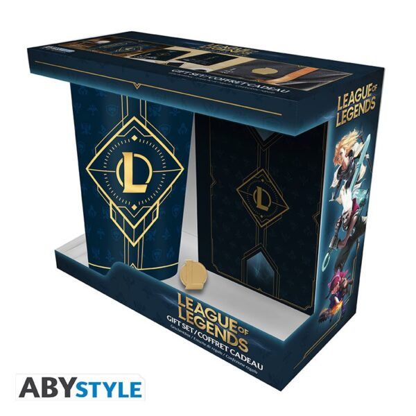Pack Regalo League of Legends Vaso + Pin + Cuaderno