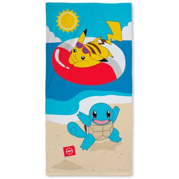 Toalla Pokemon Pikachu Squirtle Playa