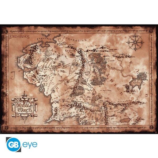 Poster El señor de los anillos mapa