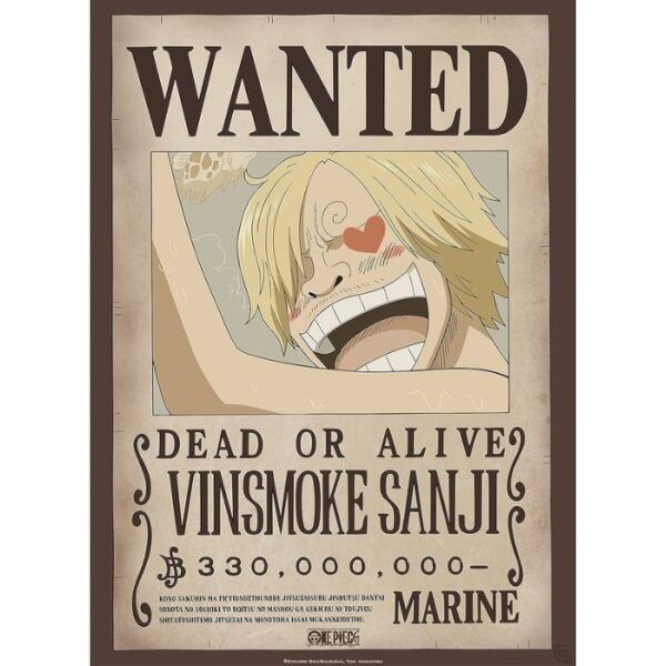 Poster Sanji One Piece Wanted 91.5x61cm